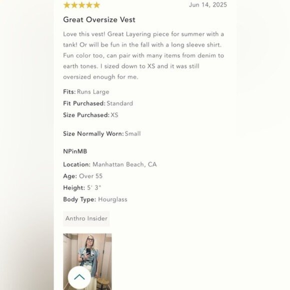 NWT Size XL (P2P 30") - Pilcro Oversized Distressed Sweater Vest (NWT US$ 128) - Picture 14 of 16